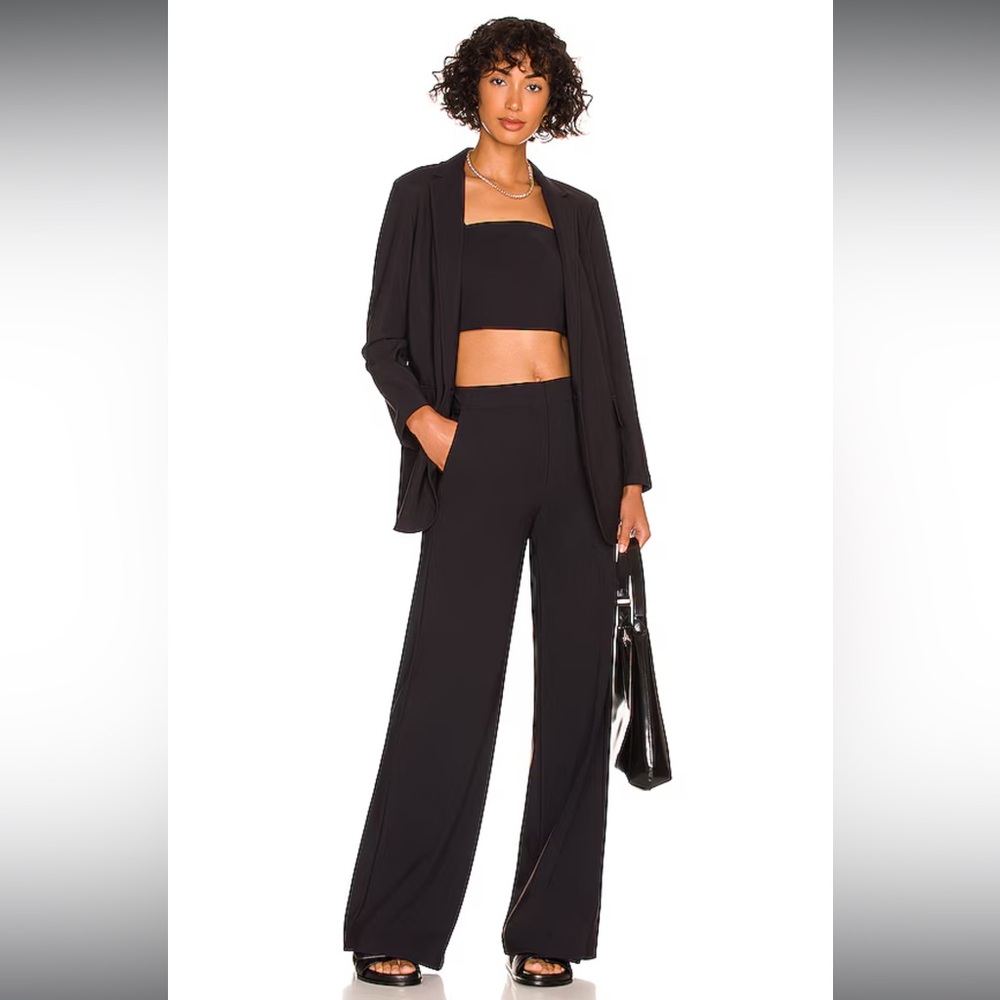 🚫 SOLD 🚫 Theory Black Terena High-Waisted Wide-Leg Pants size 00 NWT